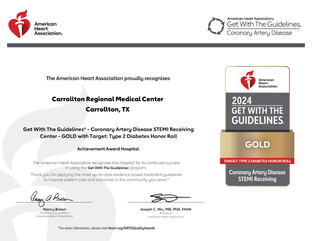 CRMC_CAD_Award_(AHA)_Gold Receiving